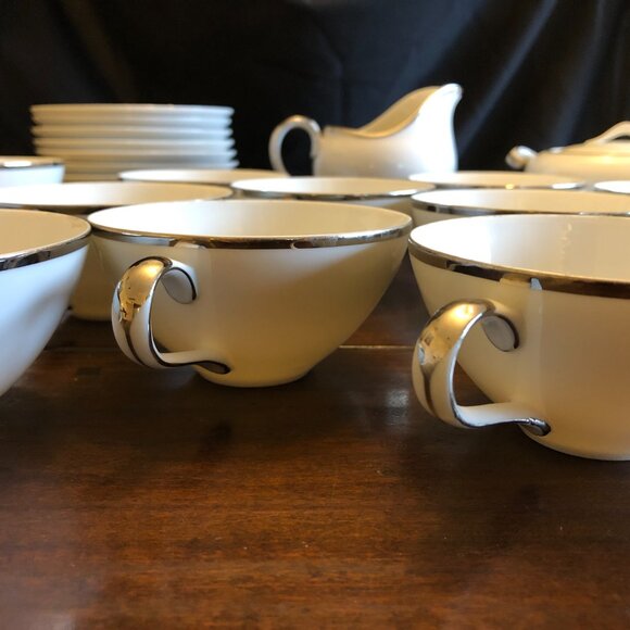 Harmony House China (Moderne # 3545) Coffee cups with saucers/sugar bowl/creamer - Picture 3 of 11